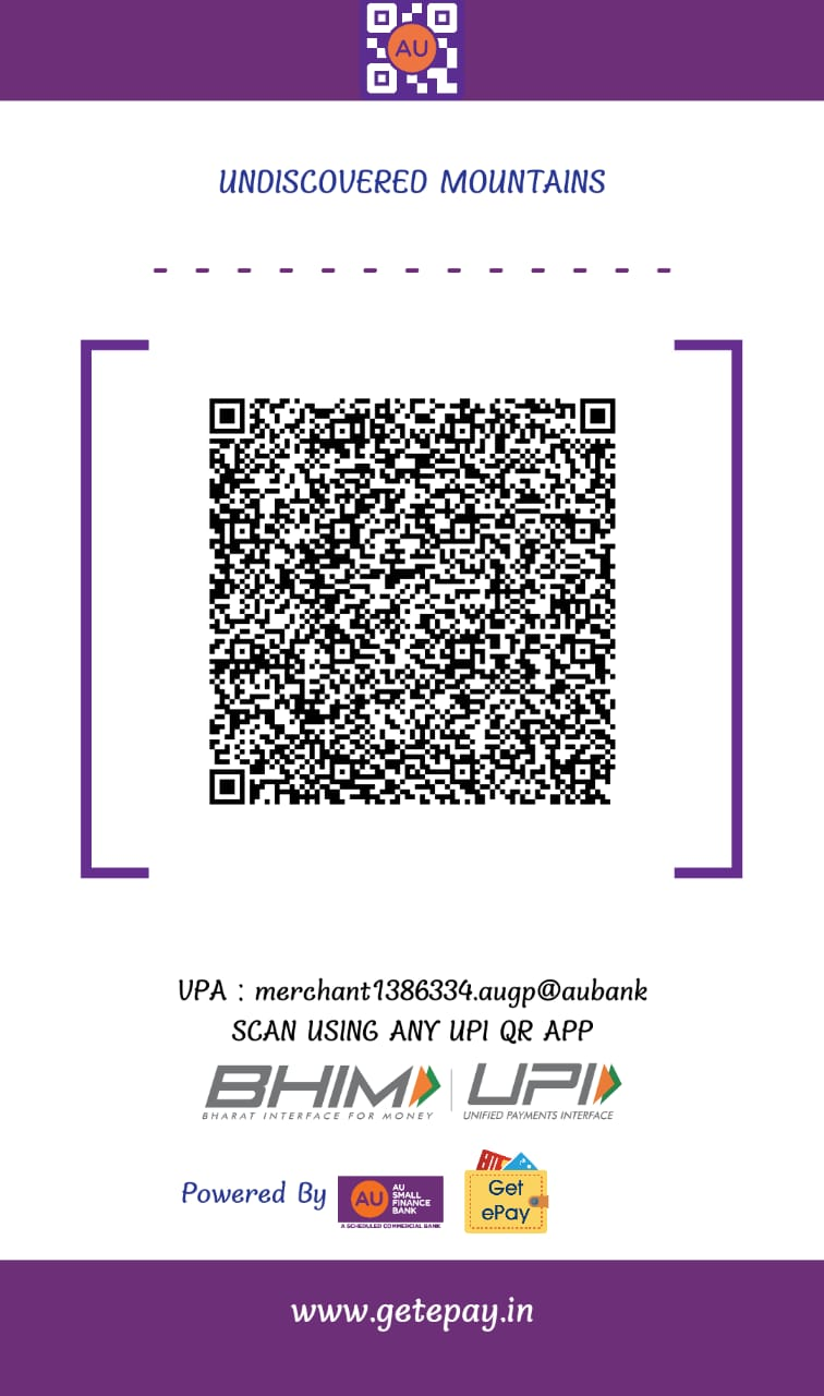 Undiscovered-Mountains-Payement-QR-code-um undiscovered mountains is best tour and travel booking agency /company for any kind of domestic and internationa tour/trip like private trip, solo trip, honeymoon trip, anniversary trip, family trip, group trip, educational trip, professional trip, business trip, or private tour, solo tour, honeymoon tour, anniversary tour, family tour, group tour, educational tour, professional tour, business tour, in india, himachal pradesh, goa, jammu and kashmir, singapore, thiland, andaman and nikobar, dubai, us, uk, norway, meghalya, kulu and manali, kota, rajsthan, uttrakhand, himalayas, shimla, kasaul, kasauli, chintpurni, jwalaji, jakhoo temple, sukhnalake, chandigarh, rajgarh, solan, nepal, kaathmandu, manimahesh, chamba, una, kangra, kelong, spiti, ladakh, leh, jammu, katra, kanya kumari, bihar, anandpur sahib, amritsar, golden temple, baba balaknath, deot sidh, shahtalai, androli, peernigah, dharamshala, mandi and much more for peace, peace of mind, relaxation, relexing, vacation, summer vacation, refreshment, destination wedding, honeymoon, celebration, birthday, anniversary, wedding anniversary. To know more about us or our services or For any query/sugession/quote you can contact us. We also help to book airline tickets, passport and vissa etc. Please read carefully out privacy policy, terms and conditions also. Undiscovered Mountains provides best service in Adventure Tourism, Accessible Tourism, Agritourism, Alternative Tourism or Sustainability, Atomic Tourism, Benefit Tourism, Birth Tourism, Boat Sharing, Booze Cruise, Camping, Culinary Tourism, Cultural Tourism, Extreme Tourism, Eco tourism, Geotourism, Honeymoon Tourism, Industrial Tourism, International Tourism, Jungle Tourism, domestic tourism, Religious Tourism, Romance Tours, Wildlife Tourism & Safari Holidays, Self-Guided Tour, Wellness Tourism etc. undiscovered mountains is also known as um. UM / Undiscovered Mountains also accept pyments via upi or direct bank transfer. go to payemnt section to make payment.